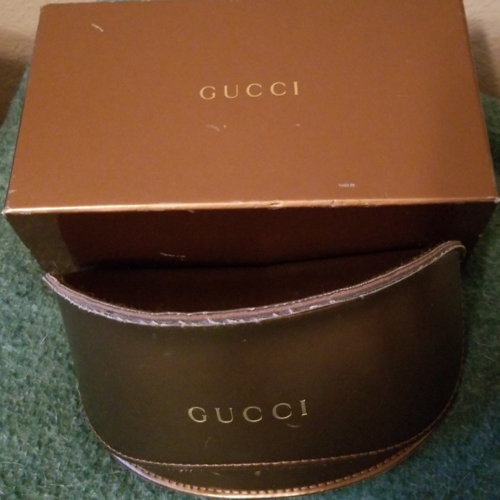 Gucci sunglasses case ,cloth cleaner and box